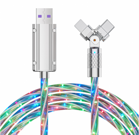 Wholesale Mobile Part Supplier - USB 1 in 2 Super Fast Charge Data Cable PD Starlit Sky