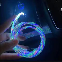 PD LED Light Super Fast Charging Data Cable for iPhone Android 180° Rotation 1M