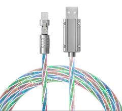 PD LED Light Super Fast Charging Data Cable for iPhone Android 180° Rotation 1M