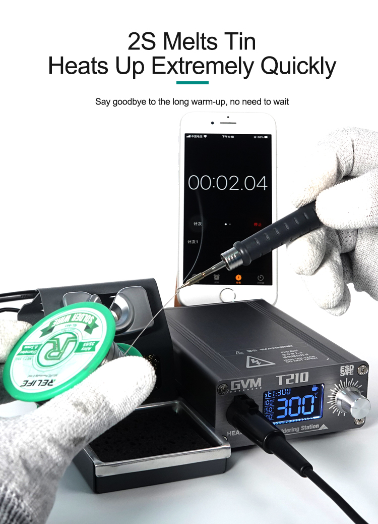 Wholesale Mobile Part Supplier - Sunshine GVM T210 75W Phone Repair Soldering Station