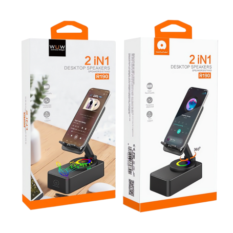 2-in-1 Desktop Speaker Stand Holder