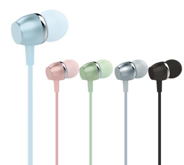 Colorful Electroplated 3.5mm Interface In-line Microphone Wired Earphone