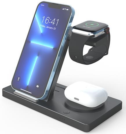 Wholesale Mobile Part Supplier - 5 in 1 15W Dual-Coil Foldable Wireless Charger 