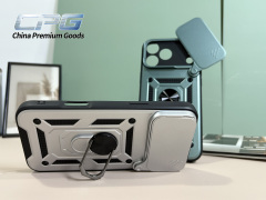 Push Pull Lens Cover Phone Cases With 360° Rotating Ring Holder