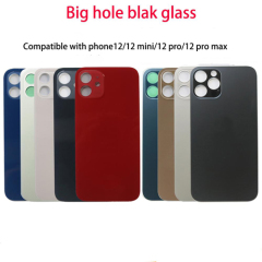 For iPhone 8 Plus XS XR 11 12 Pro Max SE Cover Rear Door Case Replacement Back Glass with Big Hole Housing