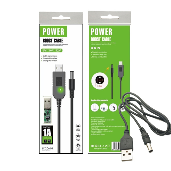 USB Power Boost Cable 5V to 12V