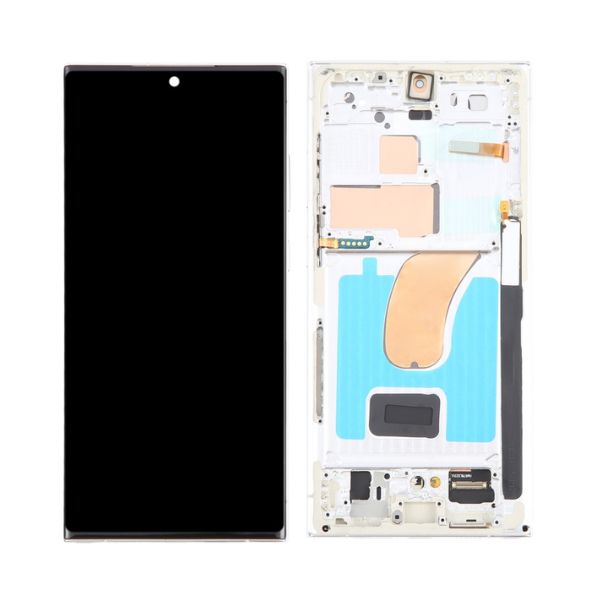 for Samsung Galaxy S23 Ultra LCD Display Touch Screen Digitizer Assembly With Frame (EU Version) - White