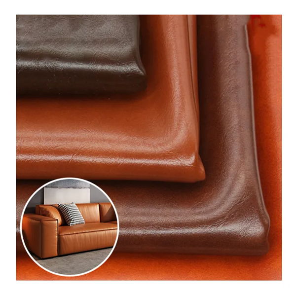 Multi-color Fire Retardant Glossy Oil Wax Synthetic Faux Leather For Furniture Household Luggage