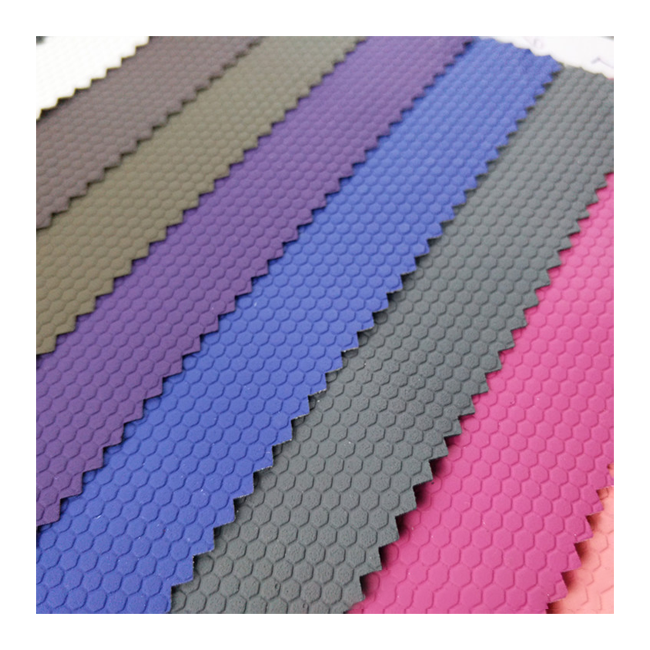 Elastic hexagonal PU leather conductive 0.5mm fabric Artificial leather antiskid for motorcycle gloves