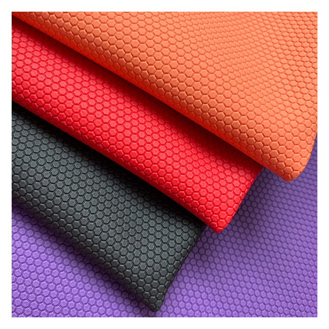 PU leather elastic embossed hexagonal ball pattern elastic antislip for work gloves