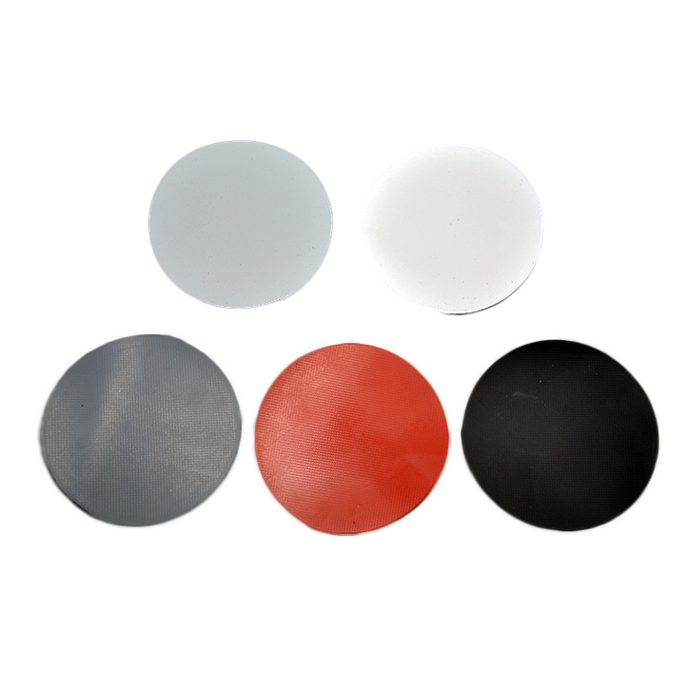 Hypalon patches for inflatable boat repairs, 6 available in light grey, dark grey, red, black and white
