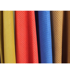 Printed 1.2mm Thickcar Seat Leather Upholstery Perforated