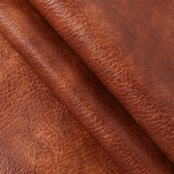 Fireproofing Semi PU Synthetic Leather Embossed Crazy Horse Leather for Sofa