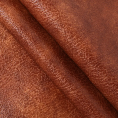 Fireproofing Semi PU Synthetic Leather Embossed Crazy Horse Leather for Sofa