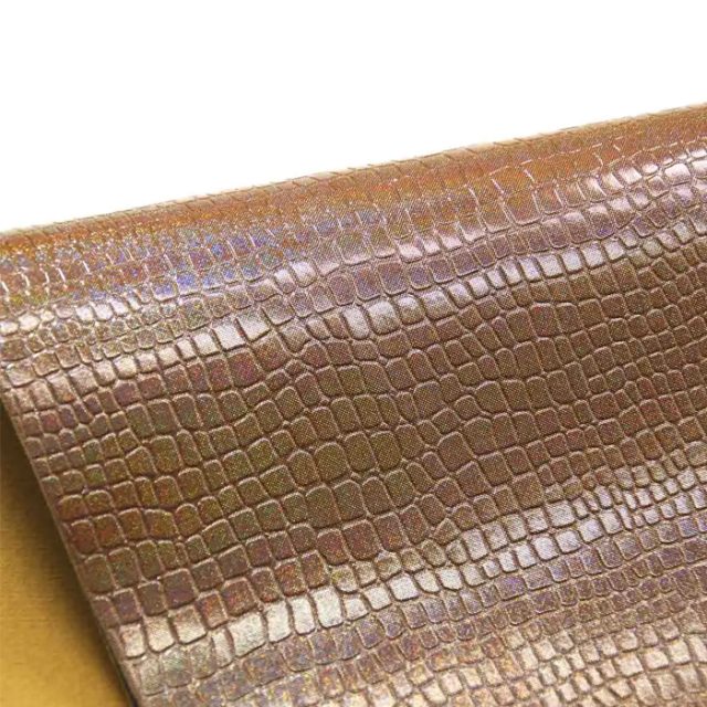 Crocodile Ostrich Pattern PVC Leather Fabric