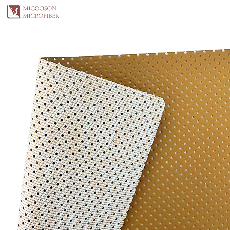Semi Perforated Faux Leather Upholstery Fabric