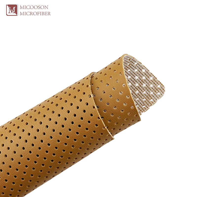 Semi Perforated Faux Leather Upholstery Fabric