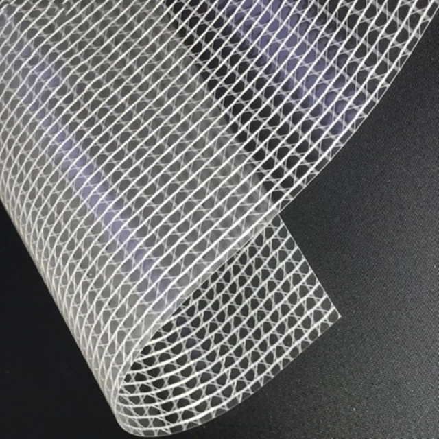 Transparent or colored pvc mesh cloth luggage leather fabric PVC mesh cloth