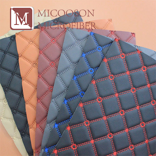 Embroidery Quilted Soft PVC Leather with Sponge  Rolls