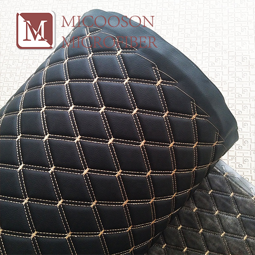 1.4M Width Embroidery Quilted Diamond Stitching PVC Leather for Car
