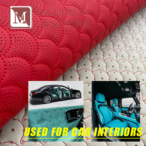 Quilt Embroidery Microfiber Leather for Car