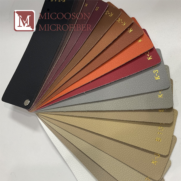 Litchi Grain Pu Microfiber Faux Leather Fabric