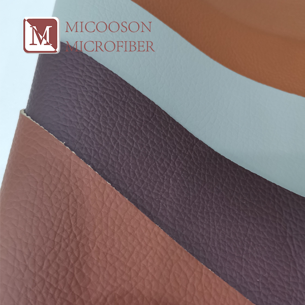 PU Microfiber Leather Customize Lychee Embossed Pattern