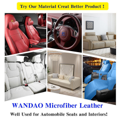 Automotive Upholstery Embossed Eco-friendly Abrasion-Resistant Microfiber Leather