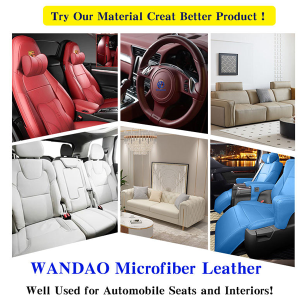 Automotive Upholstery Embossed Eco-friendly Abrasion-Resistant Microfiber Leather
