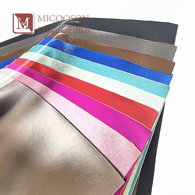 Metallic Pu Coated Synthetic Leather Imitation Foiled Leather