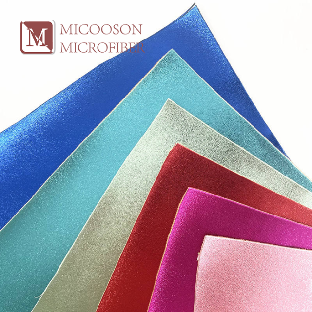 Metallic Pu Coated Synthetic Leather Imitation Foiled Leather