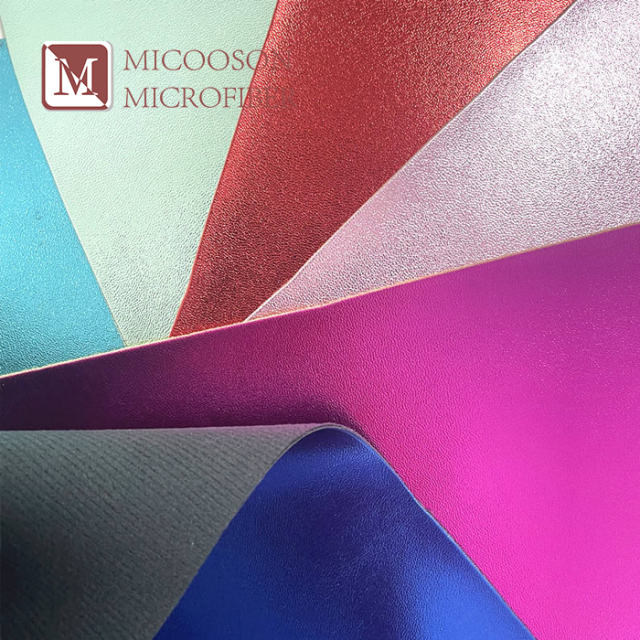 Metallic Pu Coated Synthetic Leather Imitation Foiled Leather