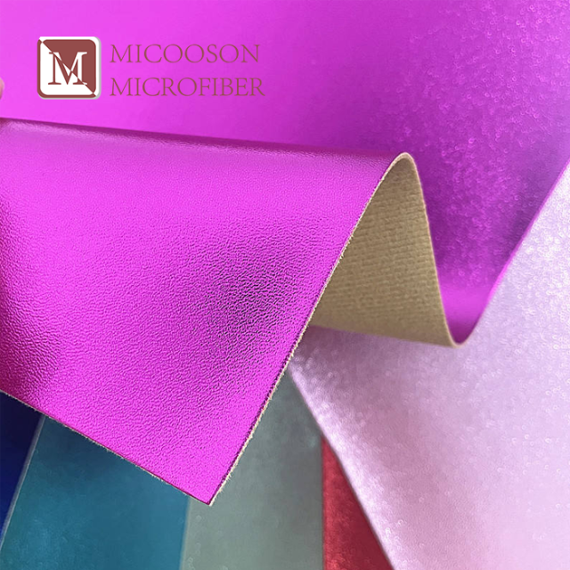 Metallic Pu Coated Synthetic Leather Imitation Foiled Leather