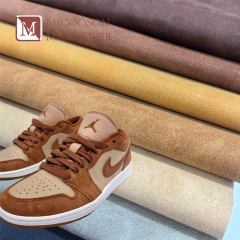 Brush Two Tone Flocked Yangbuck Leather PU Synthetic Fabric