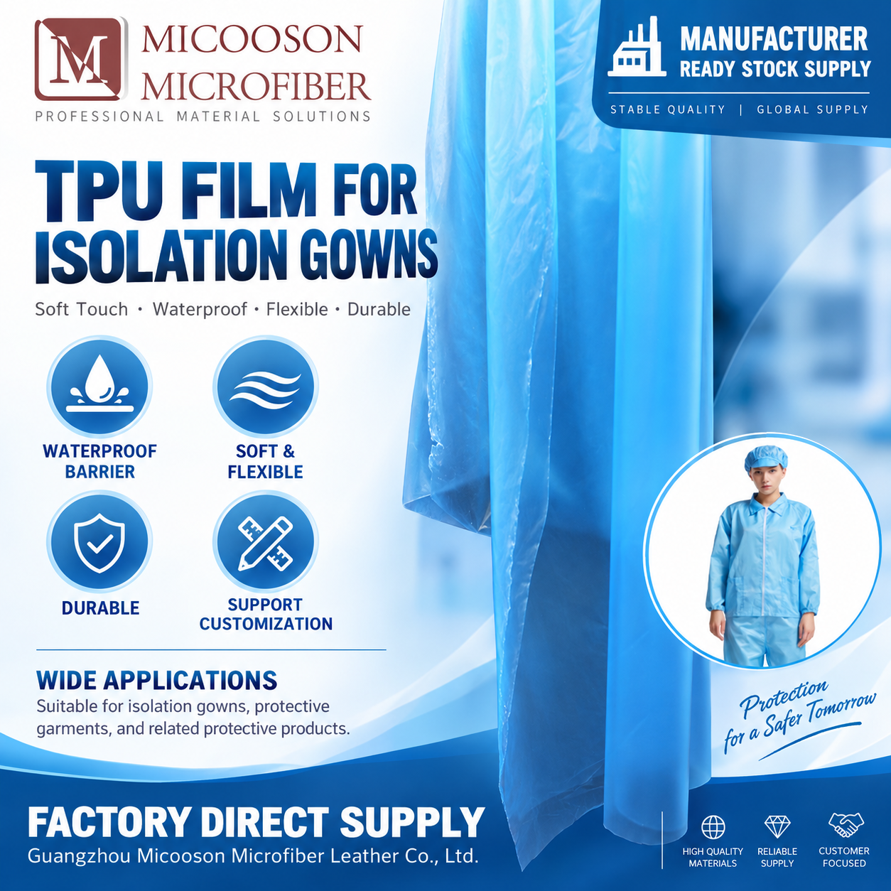 TPU Isolation Gown Material