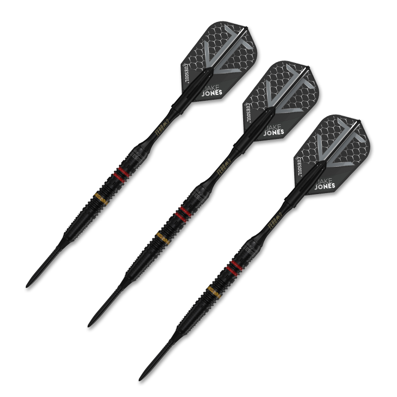 CUESOUL Jake Jones 24g 90% Tungsten Steel Tip Dart Barrels,Black Coated