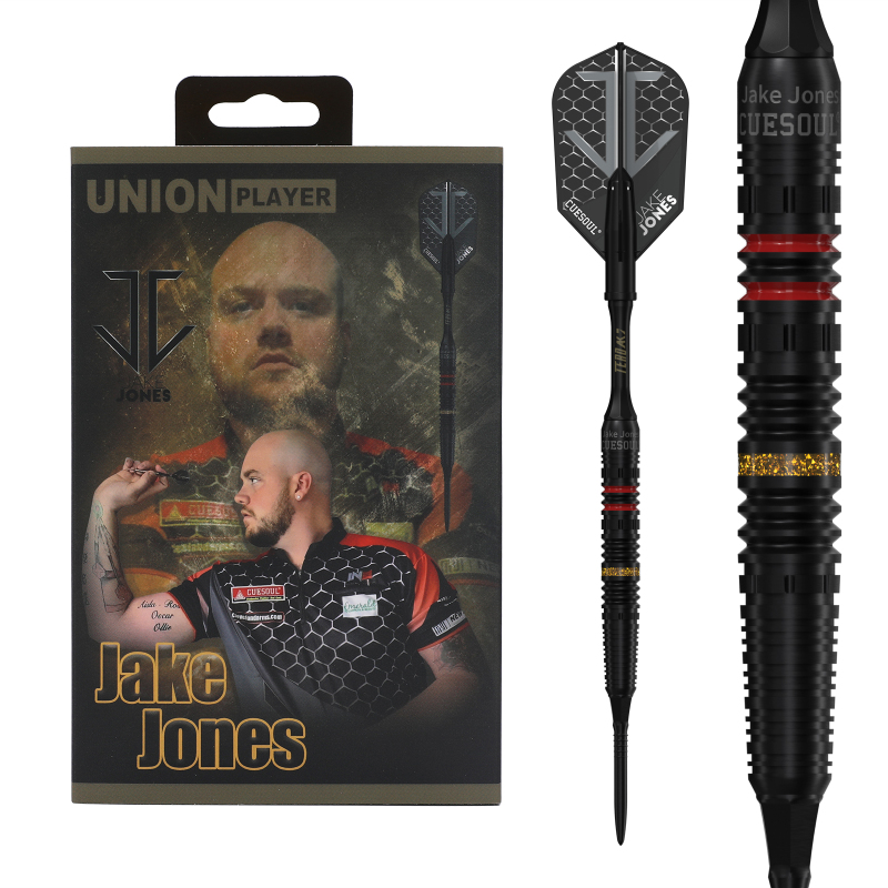 CUESOUL Jake Jones 24g 90% Tungsten Steel Tip Dart Barrels,Black Coated
