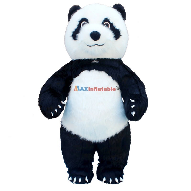 Built-in Fan Battery Power Full Inflatable Panda Mascot Costume