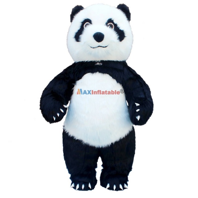 Built-in Fan Battery Power Full Inflatable Panda Mascot Costume