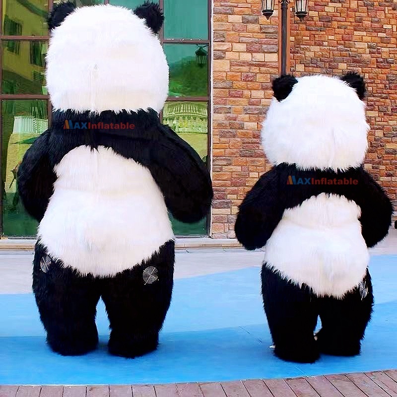 Built-in Fan Battery Power Full Inflatable Panda Mascot Costume