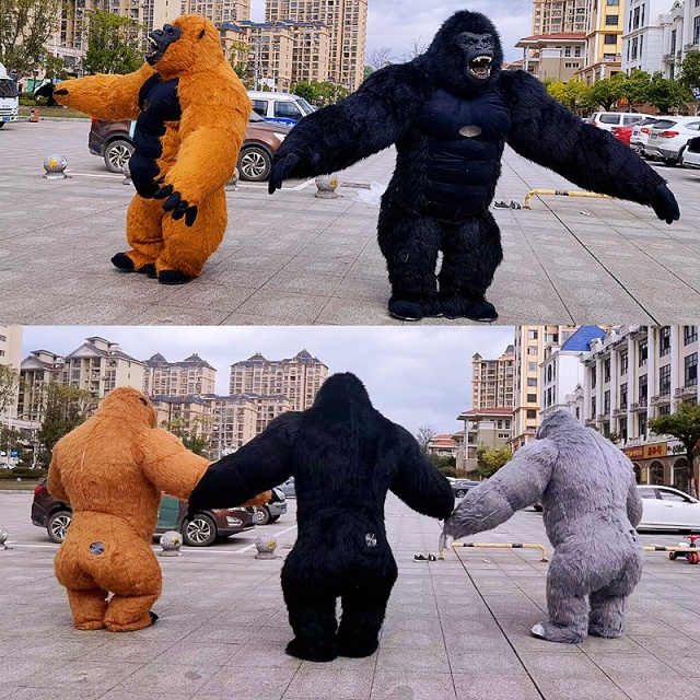 Inflatable Giant Gorilla Mascot Costume with Cooling Fan