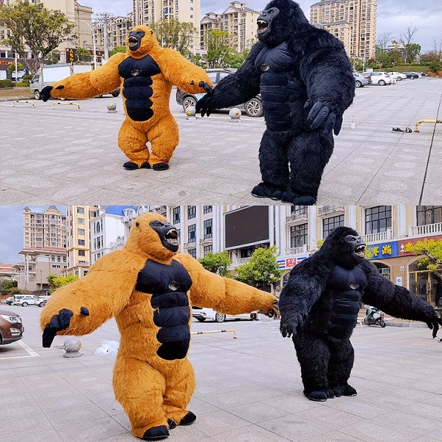 Inflatable Giant Gorilla Mascot Costume with Cooling Fan