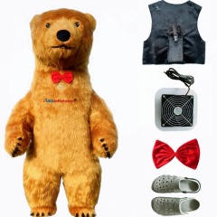 Inflatable Polar Bear Mascot Costume with Cooling Fan