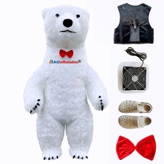 Inflatable Polar Bear Mascot Costume with Cooling Fan