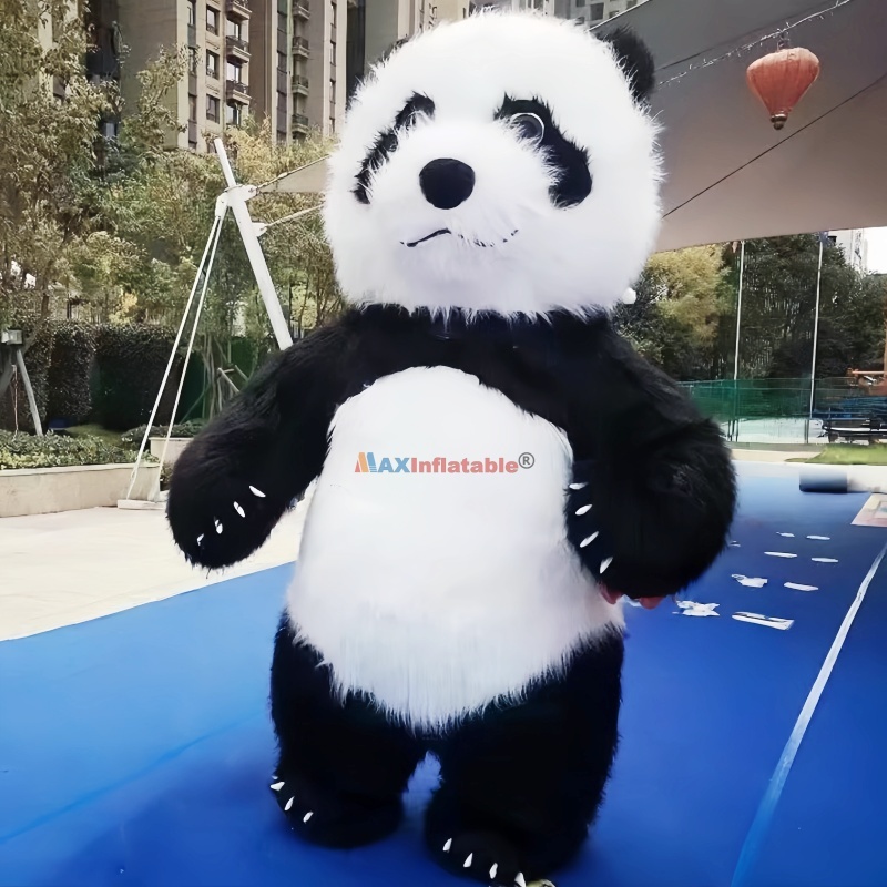 Built-in Fan Battery Power Full Inflatable Panda Mascot Costume