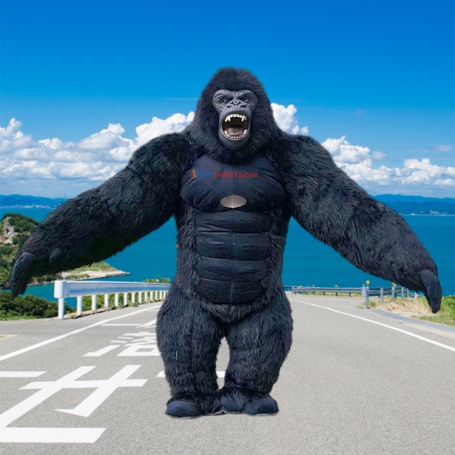 Inflatable Giant Gorilla Mascot Costume with Cooling Fan