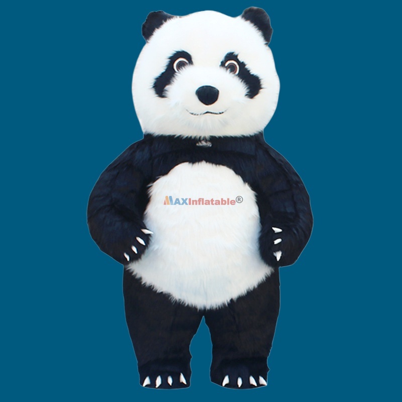 Built-in Fan Battery Power Full Inflatable Panda Mascot Costume