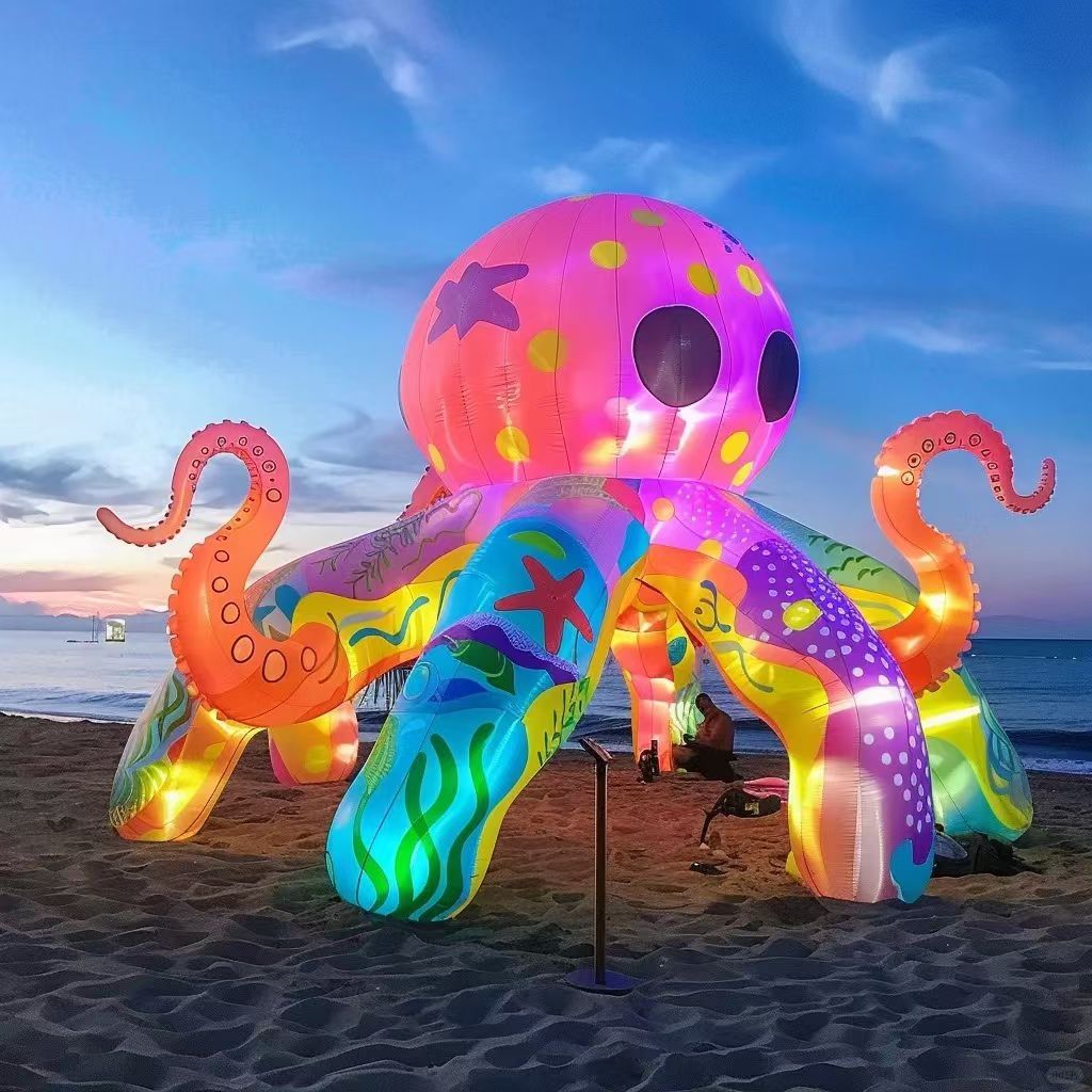 LED  Inflatable Octopus Display Mold on Beach