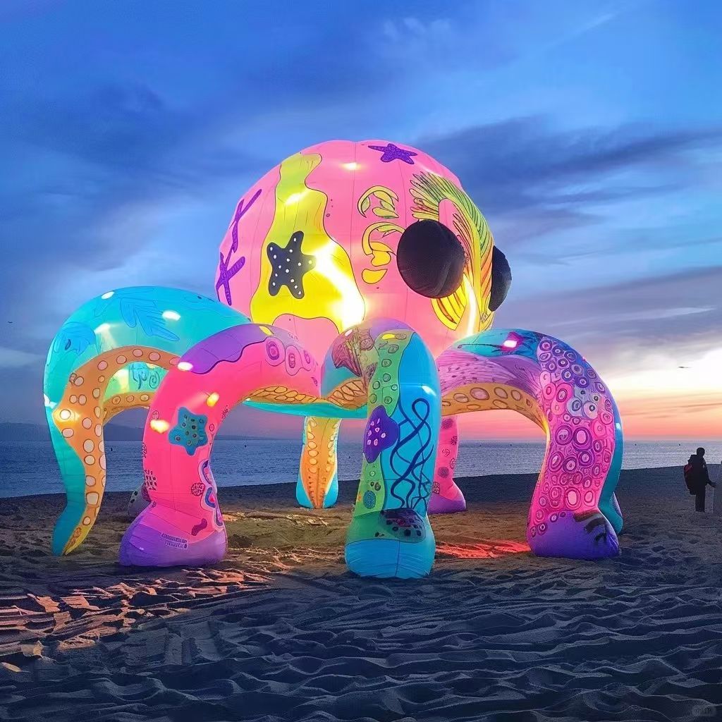 LED  Inflatable Octopus Display Mold on Beach