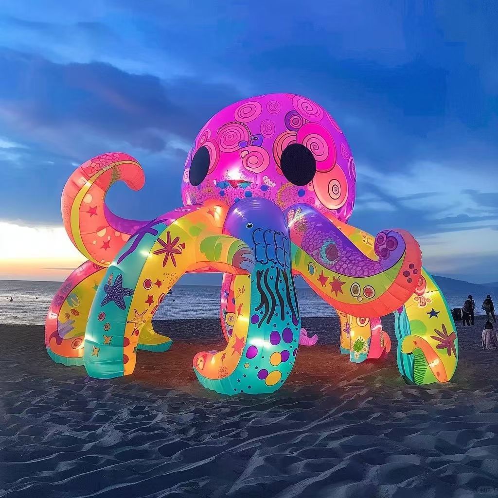 LED  Inflatable Octopus Display Mold on Beach